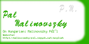 pal malinovszky business card